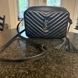 Black Yves Saint Laurent Quilted Crossbody Bag